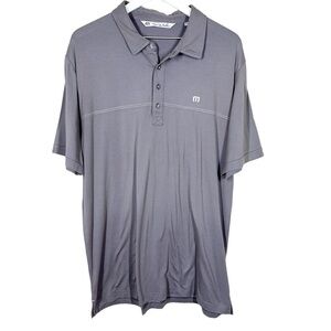 Travis Mathew Mens Dark Gray Polo Short Sleeve Shirt Golf Athleisure Size XL